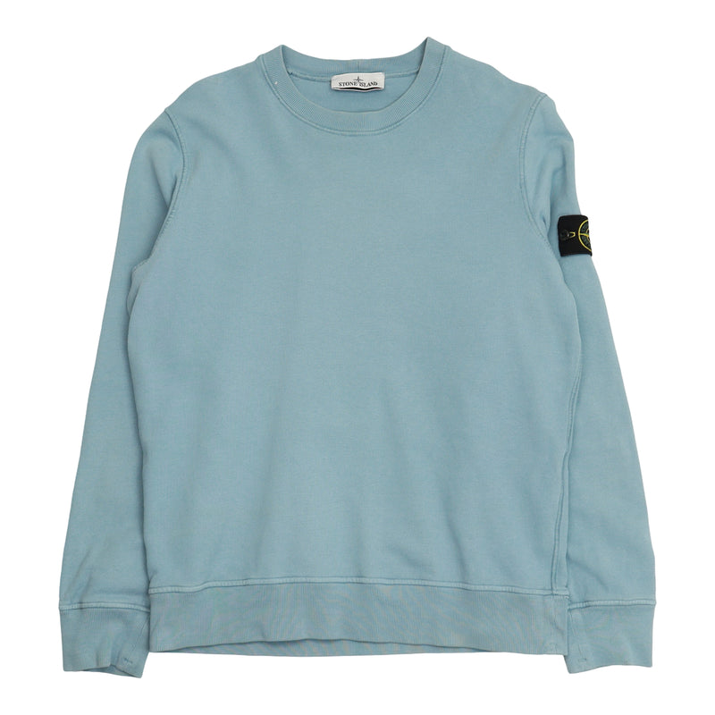 Stone Island A/W 22 Brushed Cotton Jumper in Blue, front