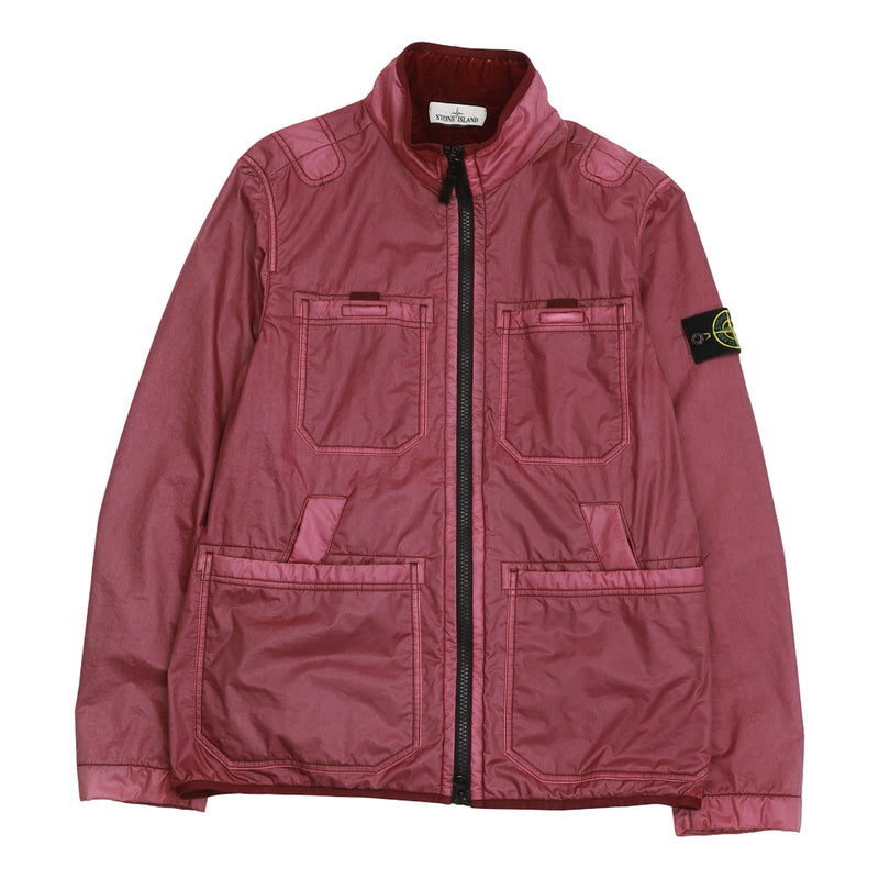 Stone Island A/W 19 Lamy Flock Jacket in Purple, front