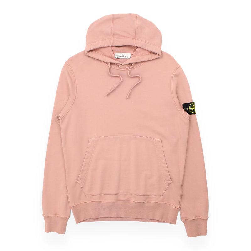 Stone Island S/S 19 Garment Dyed Hoodie in Pink, front