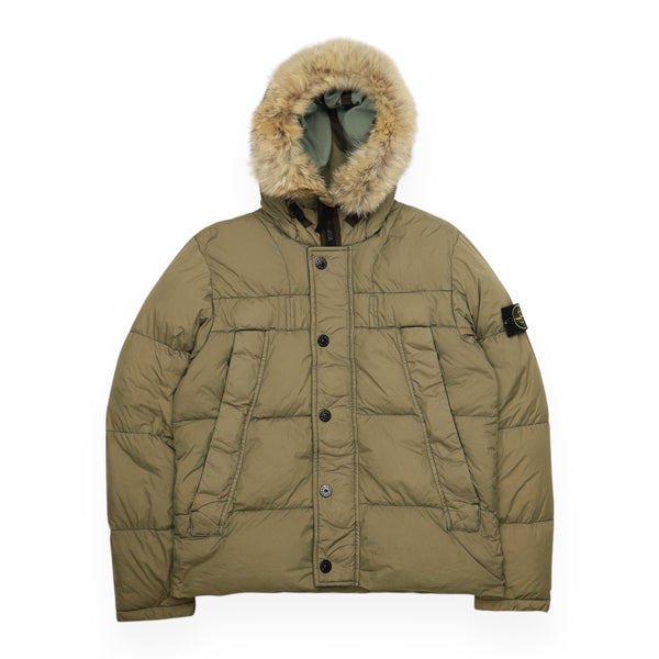 Stone Island A/W 15 Fur Trim Crinkle Reps Puffer Jacket