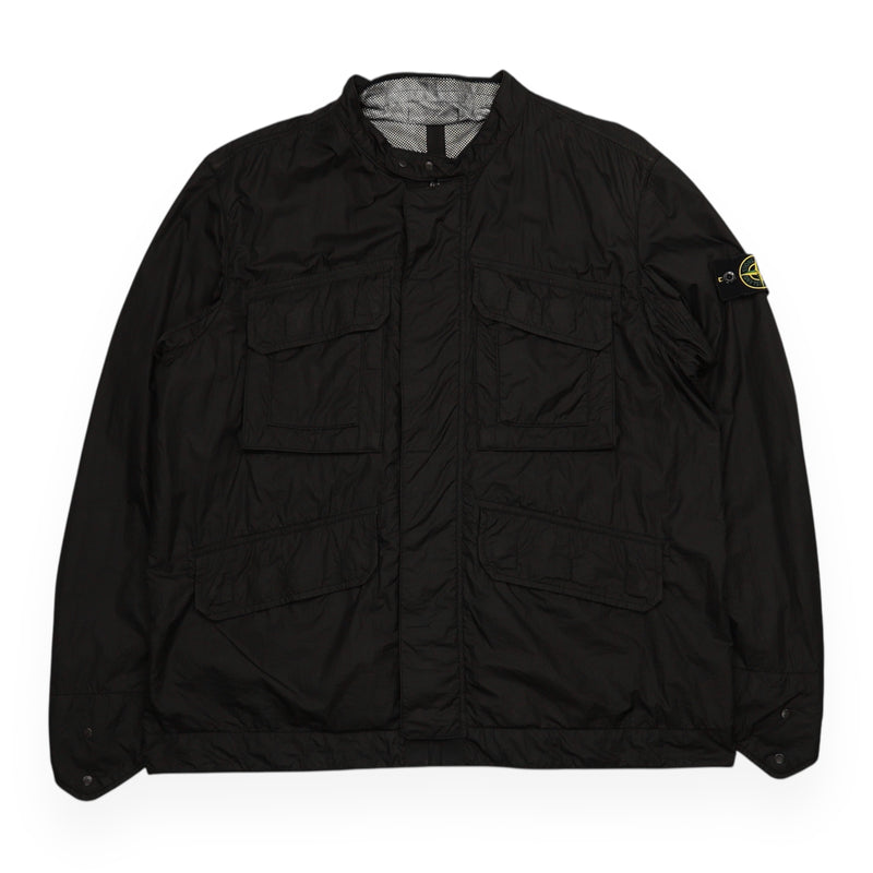 Stone Island S/S 10 Membrana Spalmatura Field Jacket in Black, front