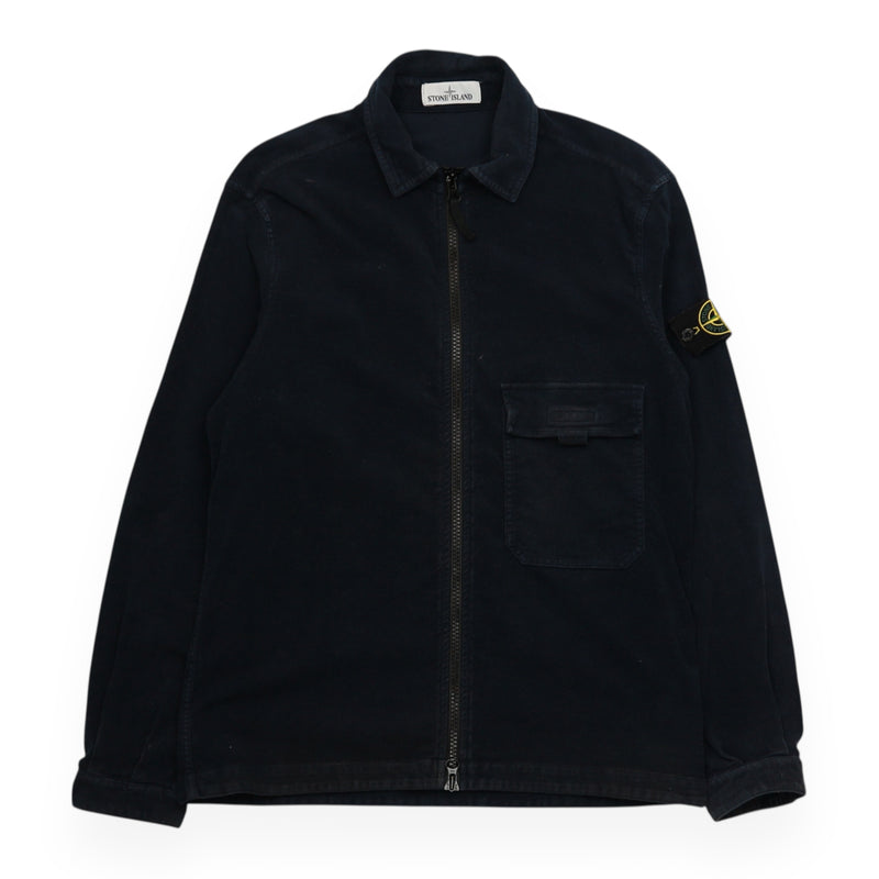 Stone Island A/W 18 Moleskin Overshirt in Navy, front