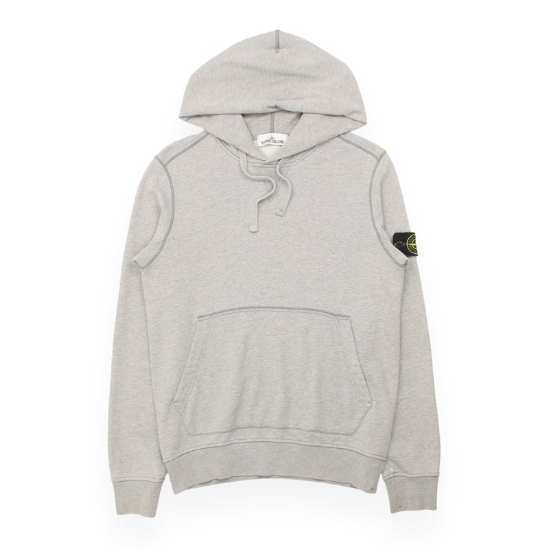 Stone Island S/S 19 Garment Dyed Hoodie in Grey, front