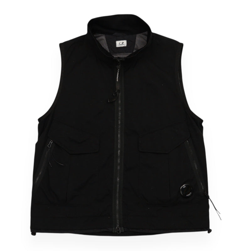 C.P. Company S/S 21 Taylon P Lens Gilet in Black, front