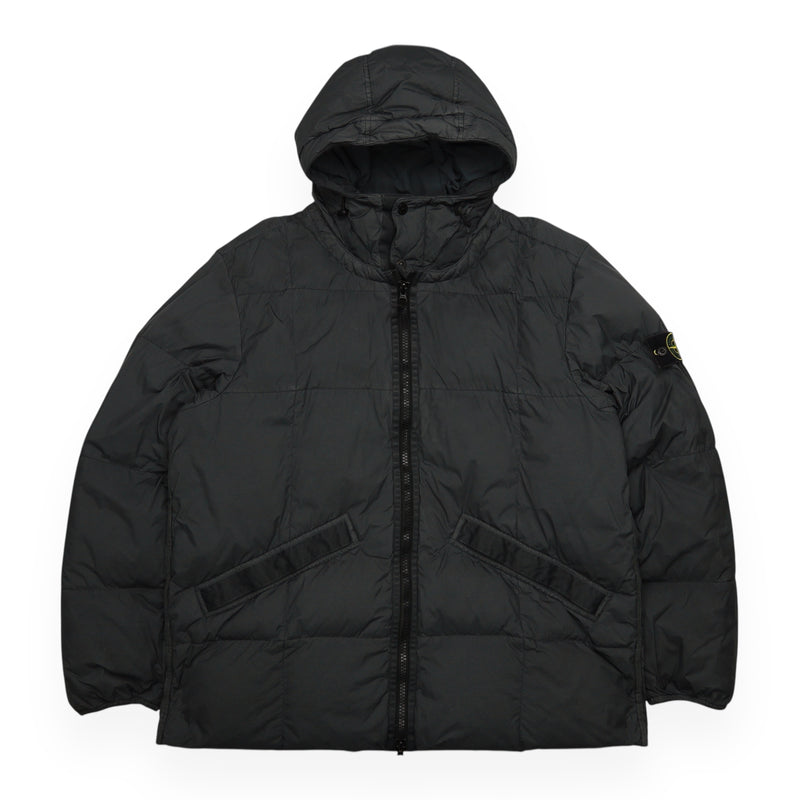 Stone Island A/W 19 Garment Dyed Crinkle Reps NY Down Jacket in Charcoal Grey, front