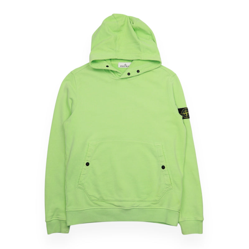 Stone Island A/W 23 Garment Dyed Popover Hoodie in Green, front