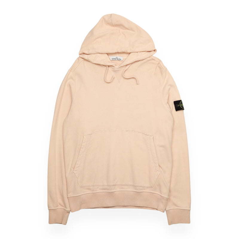 Stone Island S/S 18 Garment Dyed Popover Hoodie in Pink, front