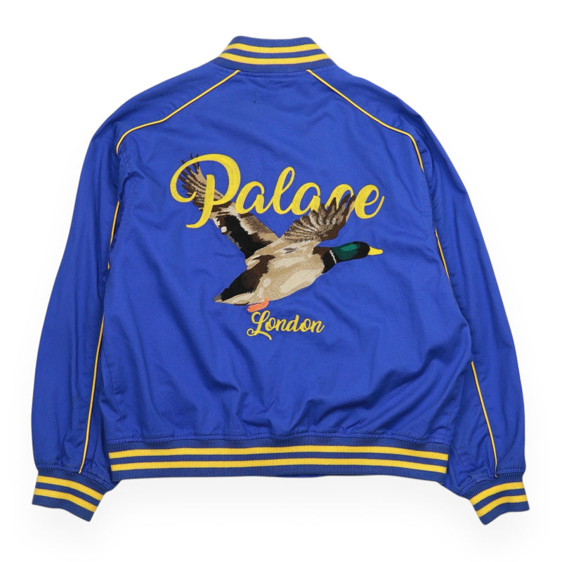 Palace Chain Stitch Bomber Jacket in Blue, front