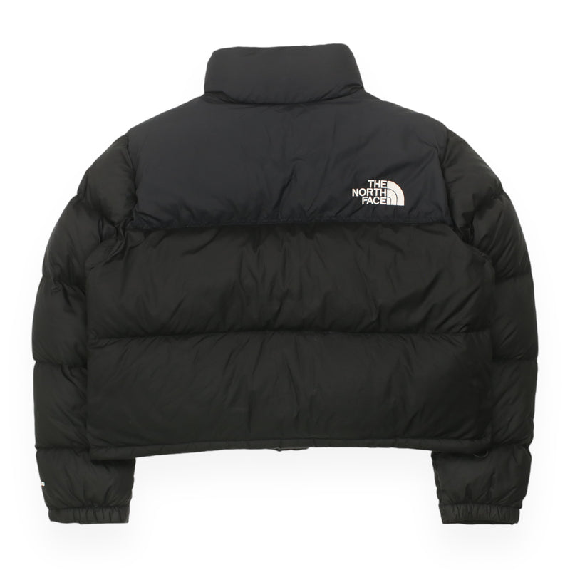 The North Face 700 Nuptse Cropped Puffer Jacket in Black, front