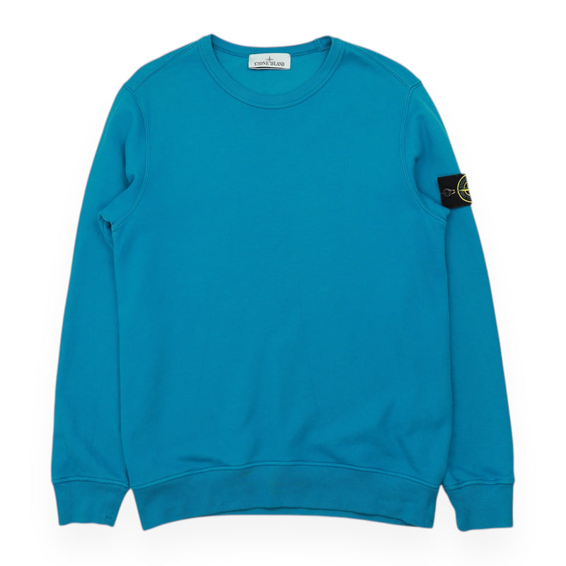 Stone Island A/W 21 Garment Dyed Sweatshirt in Blue, front