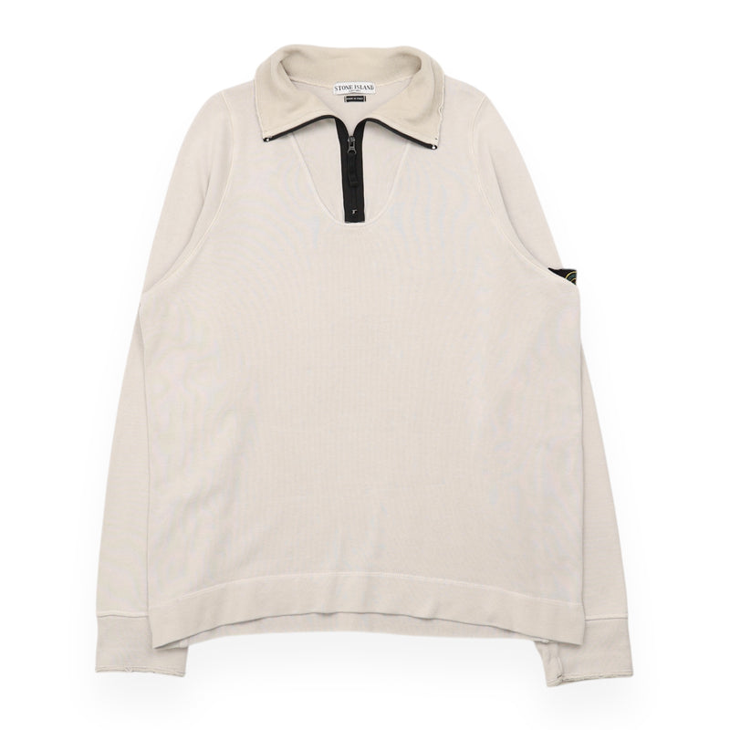 Stone Island Half Zip Sweatshirt in Beige, front