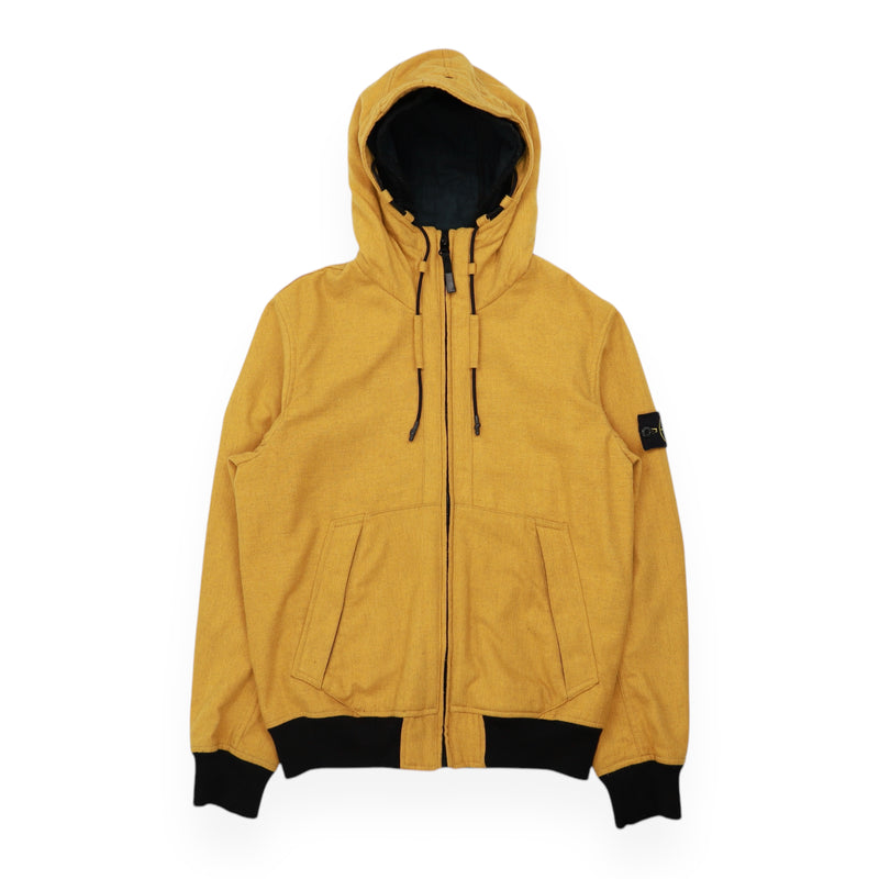 Stone Island Melange Wool Poly Jacket in Mustard, front