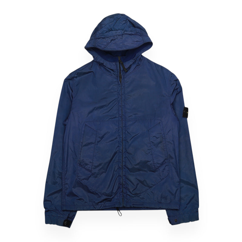 Stone Island A/W 08 Hooded Nylon Metal Flock Jacket in Blue, front