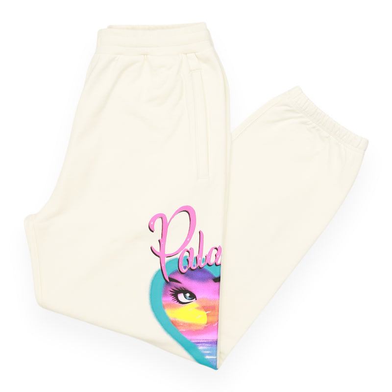Palace S/S 23 Forever Jogger Pants in White, front