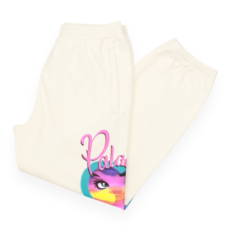 Palace S/S 23 Forever Jogger Pants in White, front