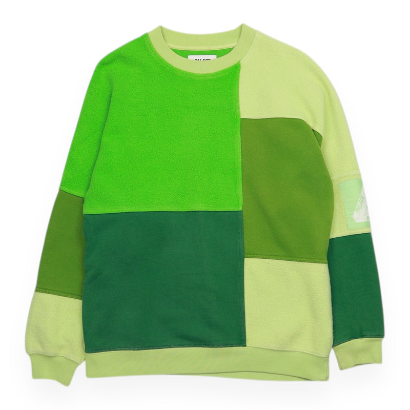 Palace Colour Block Crew Sweatshirt in Green, front