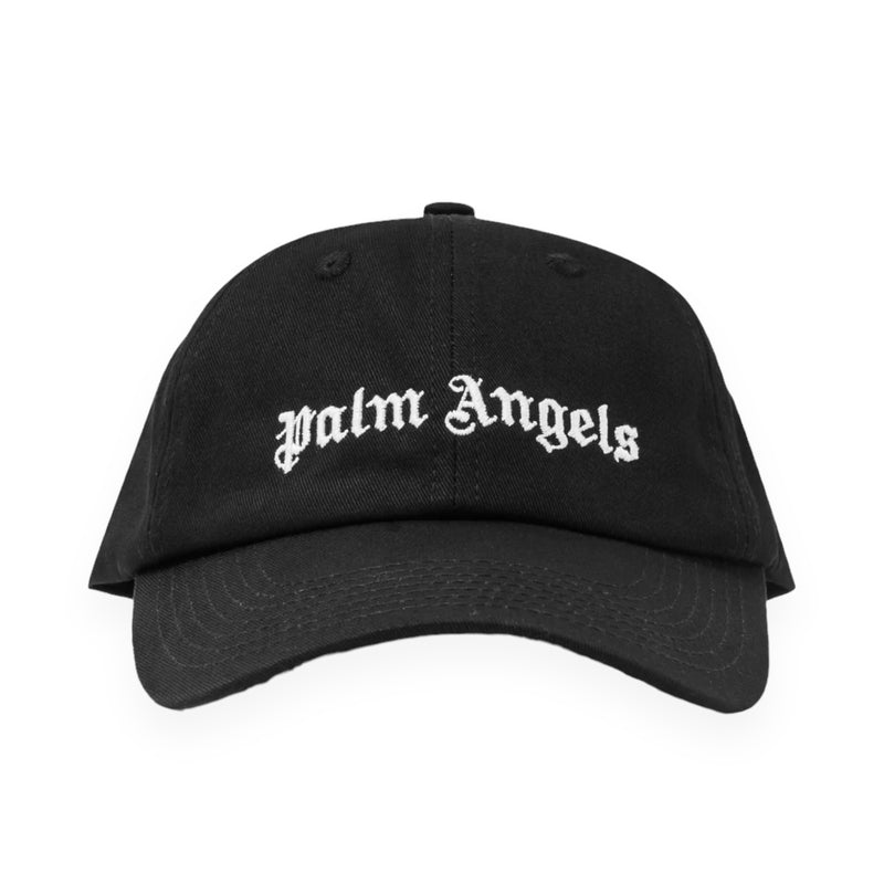 Palm Angels Logo Cap in Black, front