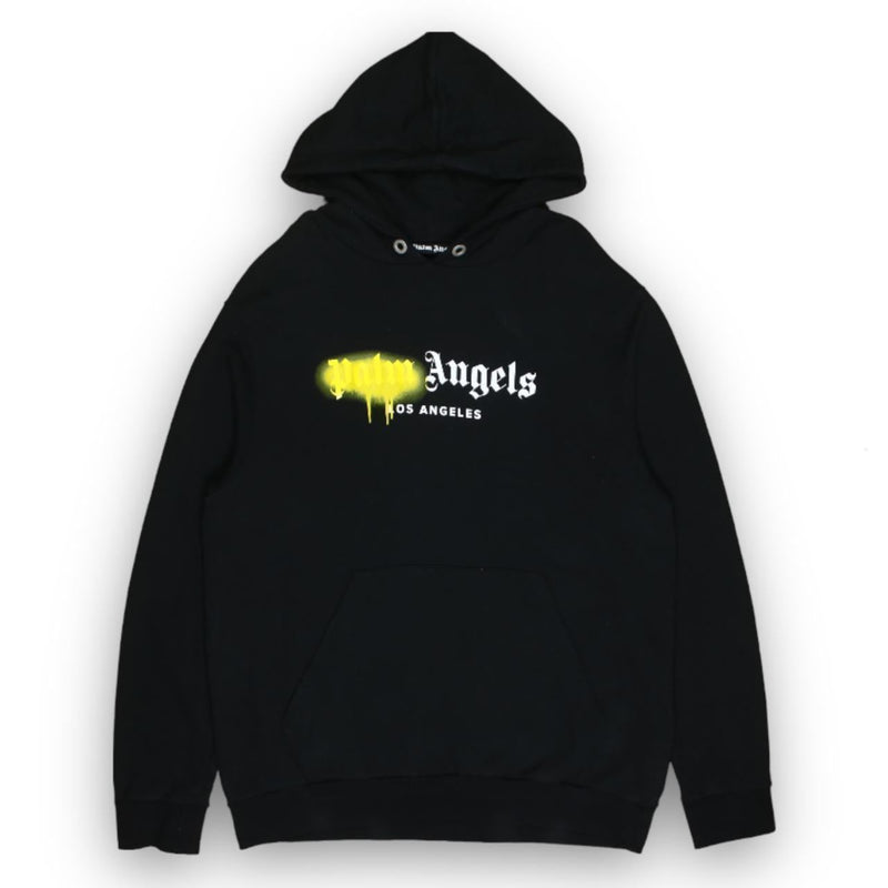 Palm Angels Spray Los Angeles Hoodie in Black, front