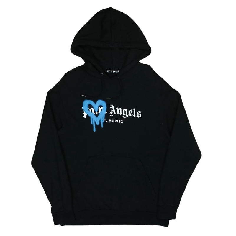 Palm Angels Spray St Moritz Hoodie in Black, back
