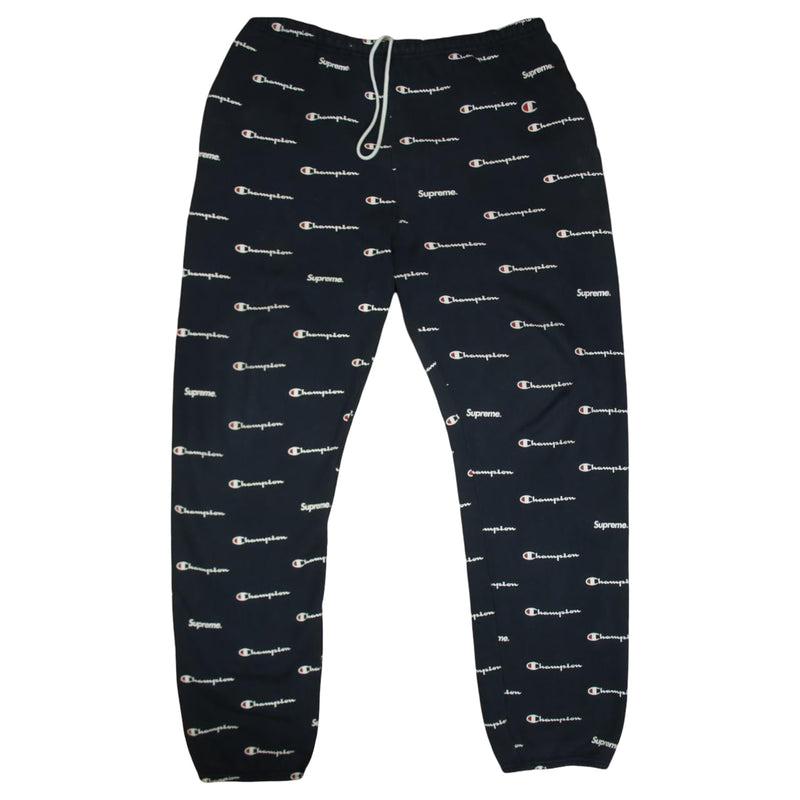 Supreme x Champion S/S 13 Sweatpants in Navy, front