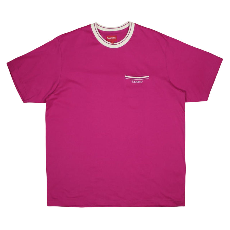 Supreme Ribbed Pocket T-Shirt in Pink, back