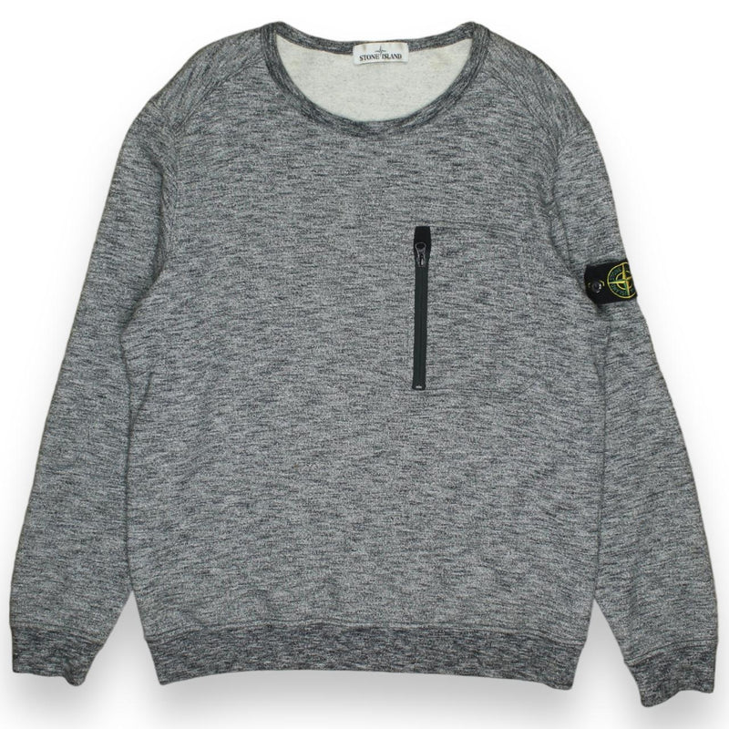 Stone Island A/W 18 Pocket Melange Sweatshirt in Grey, front