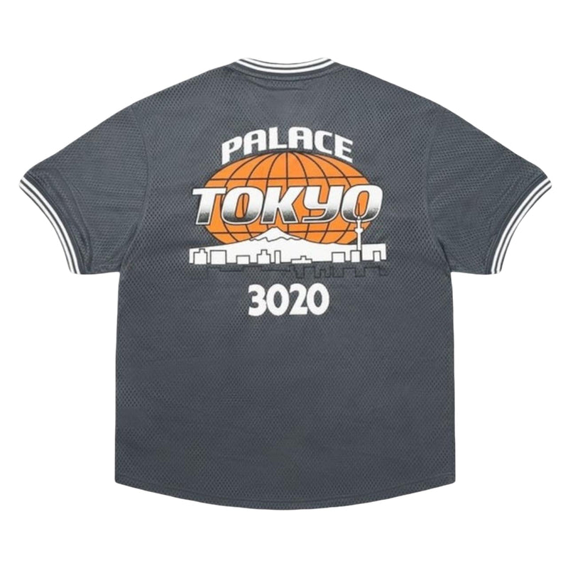 Palace New Era Tokyo Jersey in Grey, front
