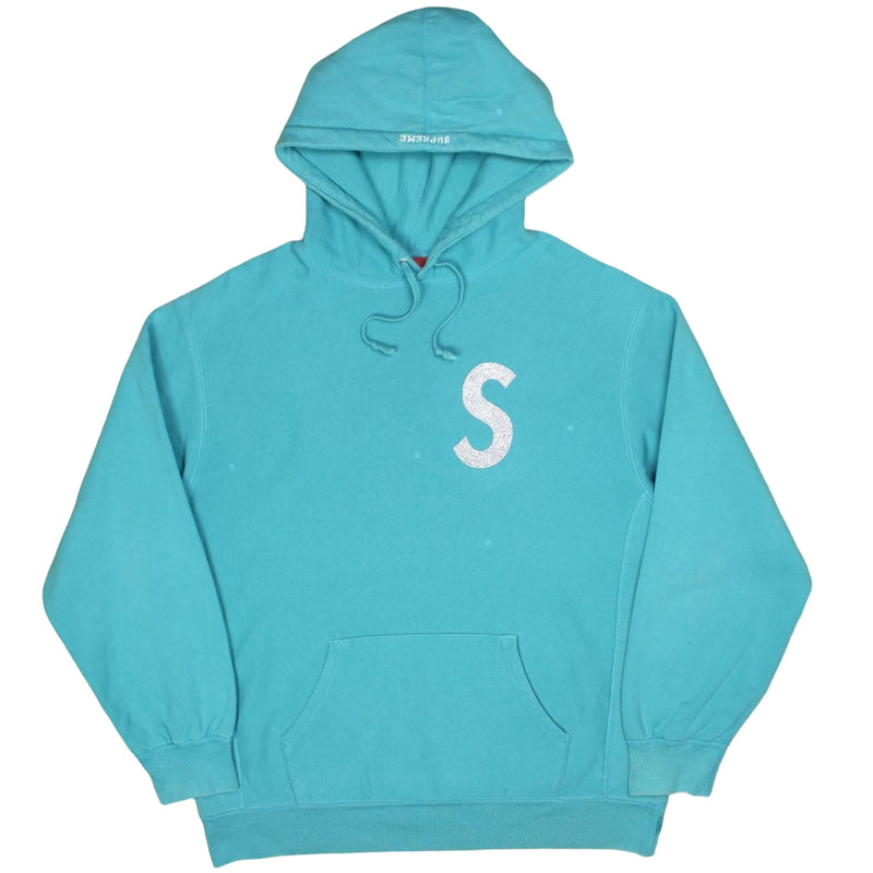Supreme S/S 21 Swarovski S Logo Hoodie in Light Aqua, back