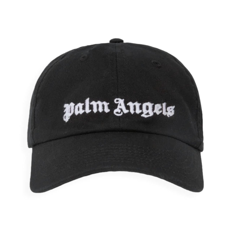 Palm Angels Classic Logo Cap in Black, front