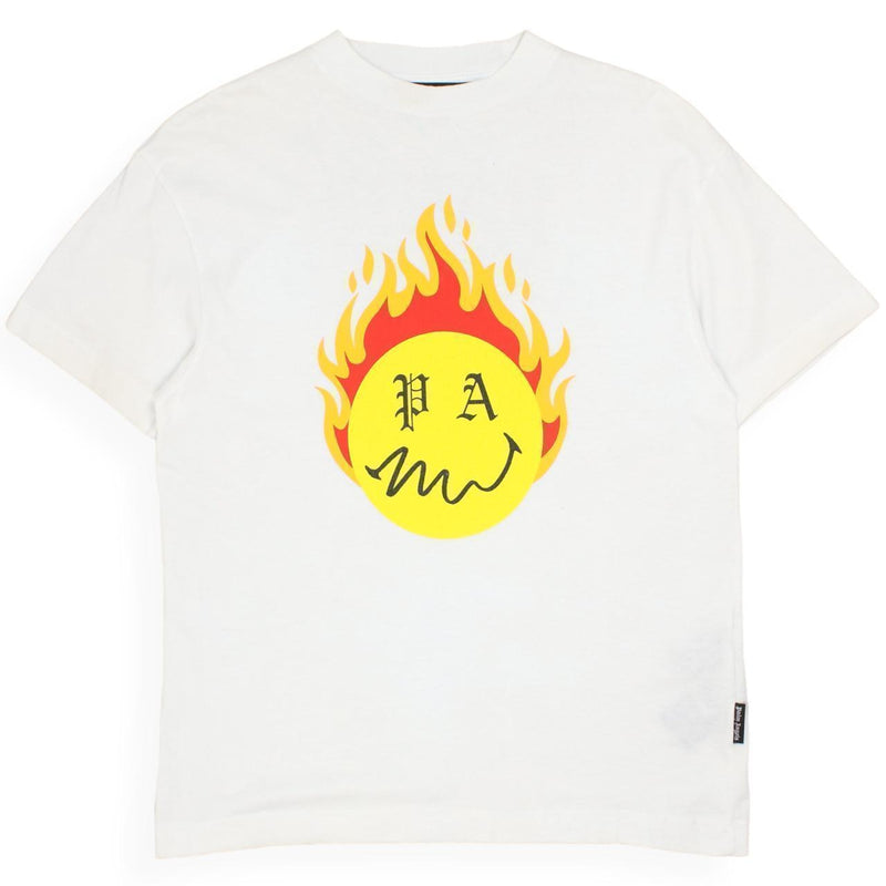 Palm Angels Smiley T-Shirt in White, front