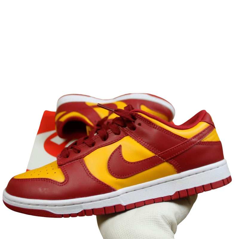 Nike Dunk Low Midas Gold Trainers in Gold/Red/White, front