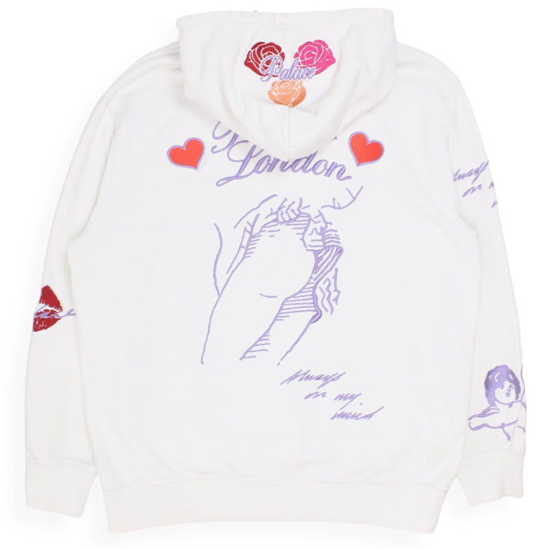 Palace Love Letter Hoodie in White, front