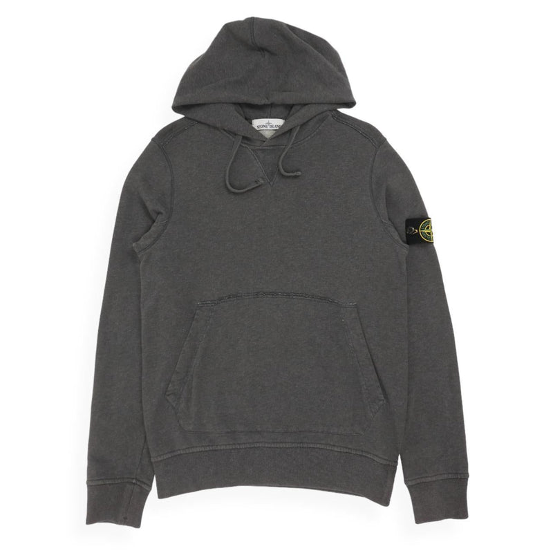 Stone Island A/W 18 Garment Dyed Popover Hoodie in Grey, front